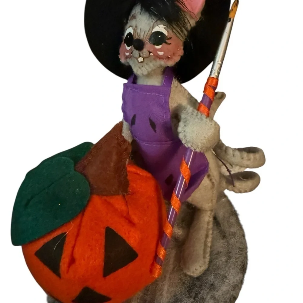 🎃 Annalee 5” Pumpkin Painter Mouse Halloween Collectible (w/ Tag)